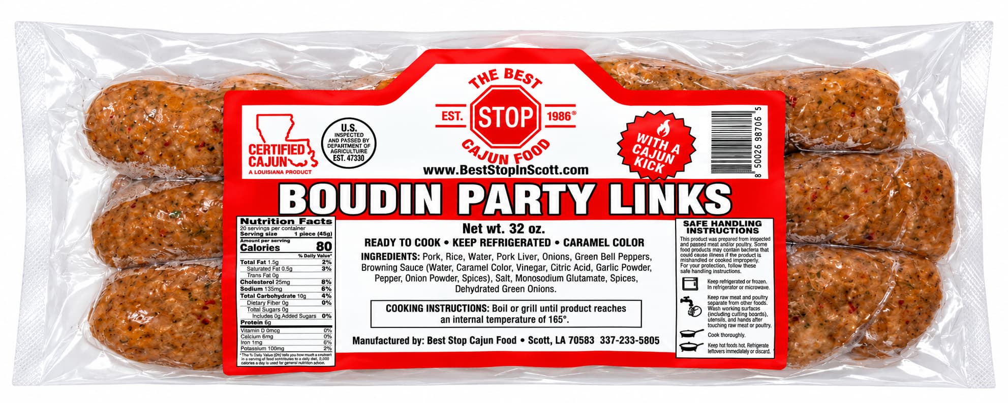Best Stop Boudin Party Links 32 oz
