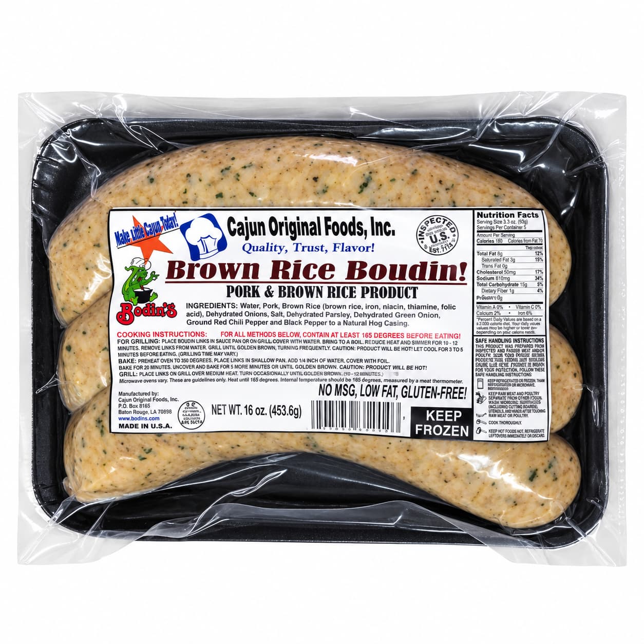 Cajun Original Pork Boudin (with BROWN RICE)