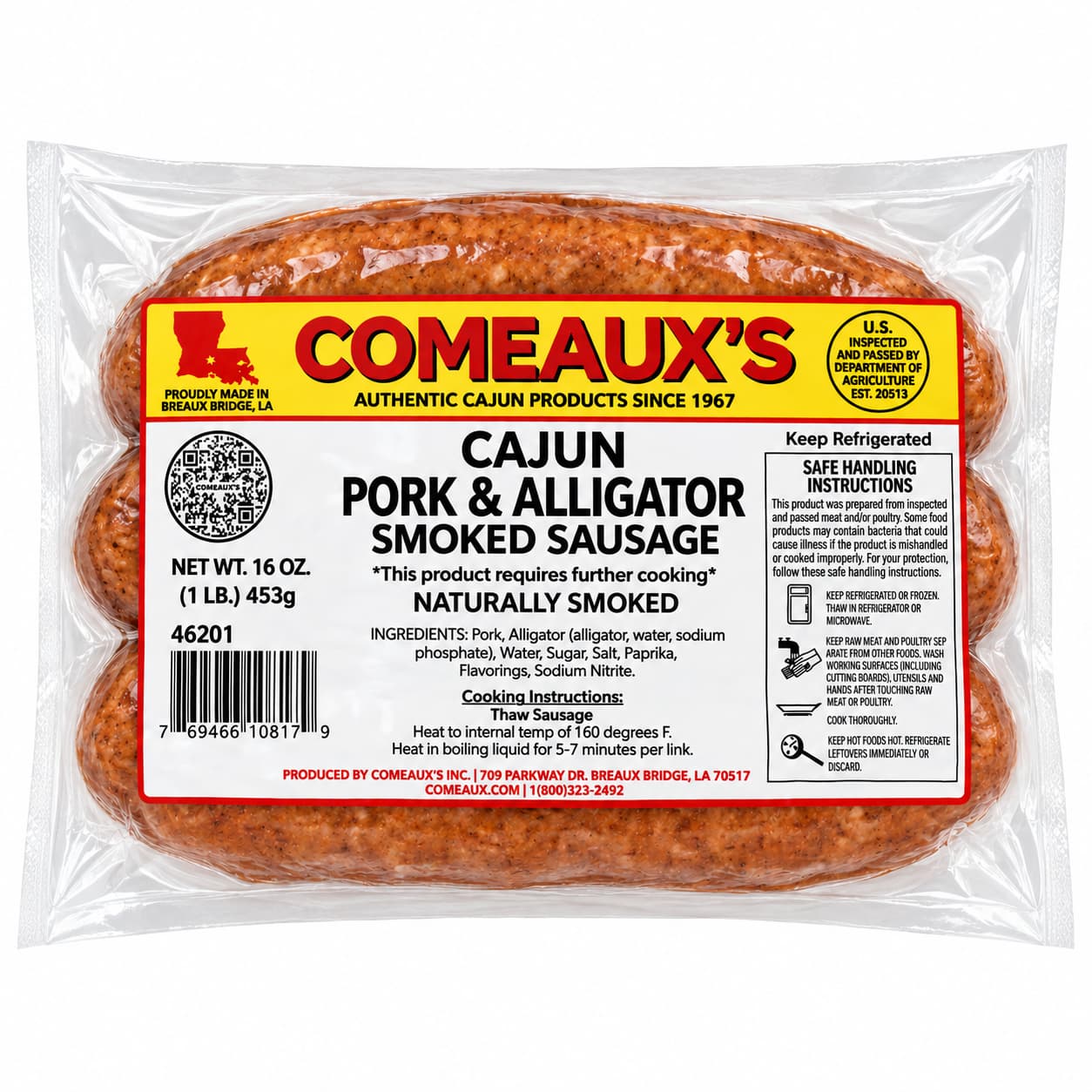Comeaux's Smoked Alligator & Pork Link Sausage —