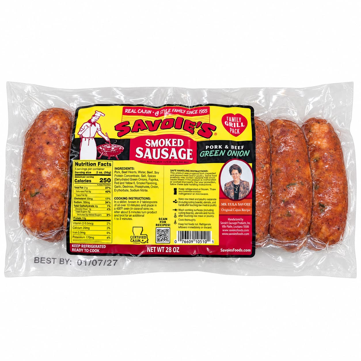 Savoie's Hickory-Smoked Mixed Sausage with Green Onion —