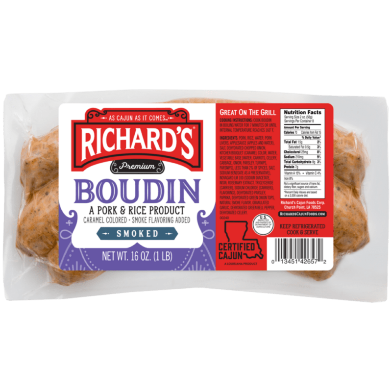 Richard's Smoked Pork Boudin 16 oz