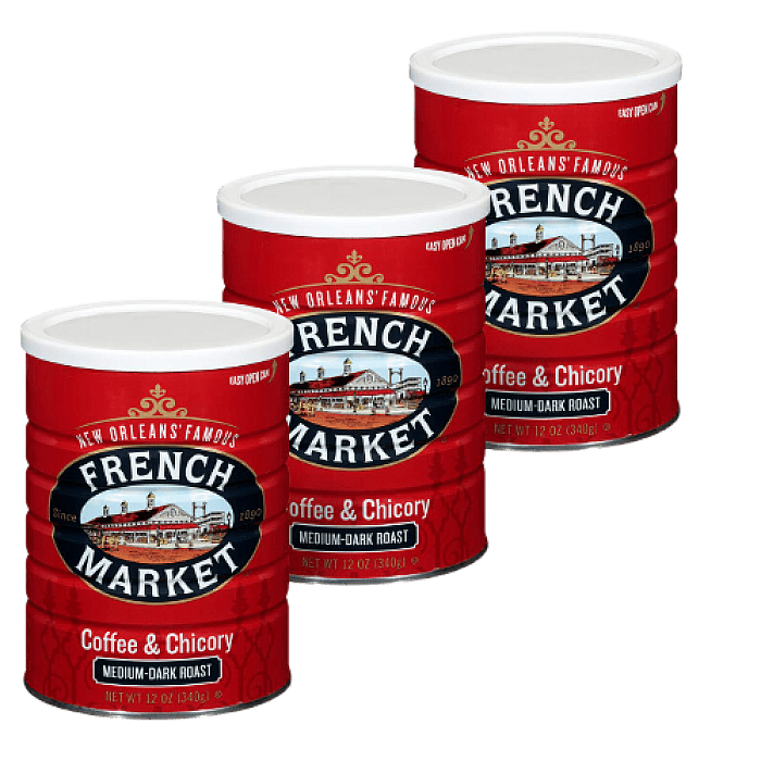 French Market Coffee & Chicory Creole Roast 12 oz Pack of 3