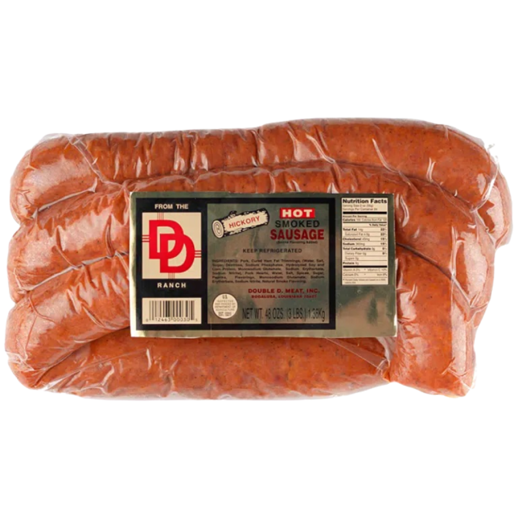 Double D Hot Smoked Sausage — 48 oz (3 lb)
