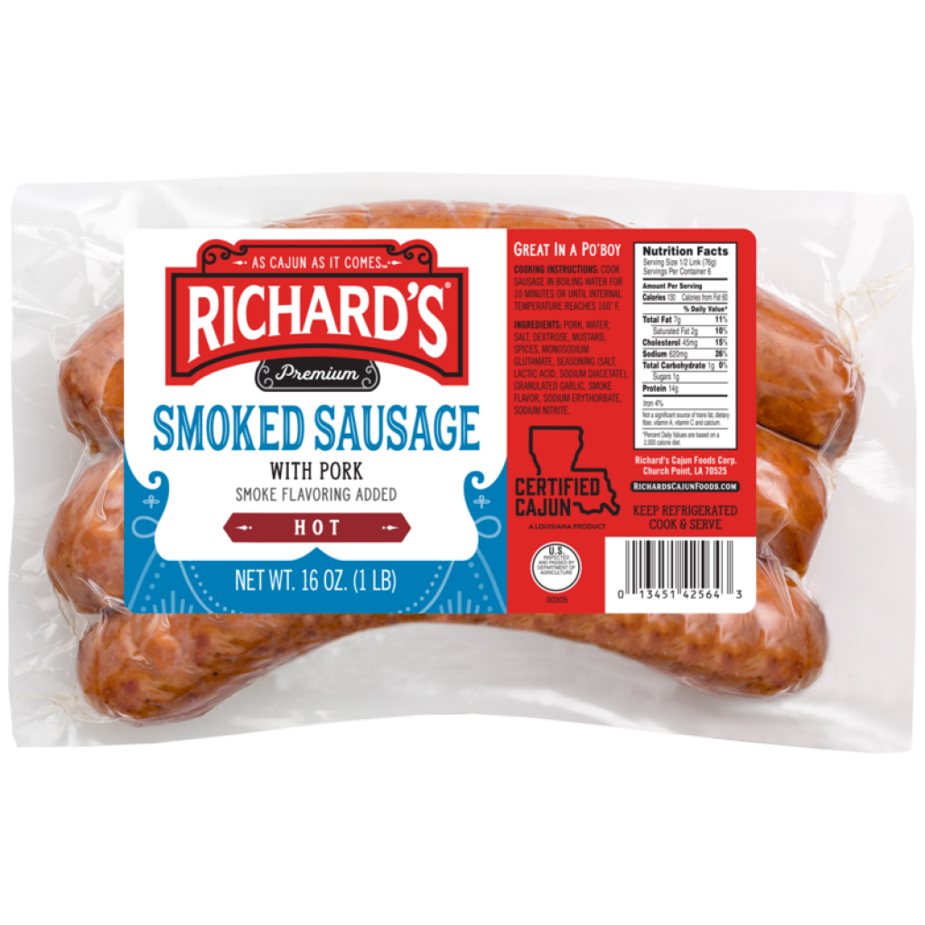 Richard's Hot Smoked Pork Sausage — 1 lb