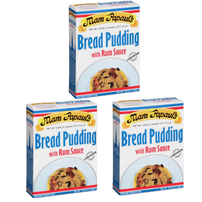 Mam Papauls Bread Pudding with Rum Sauce Pack of 3