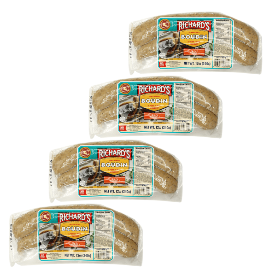 Richard's Premium Pork Boudin 16 oz — 4 Pack