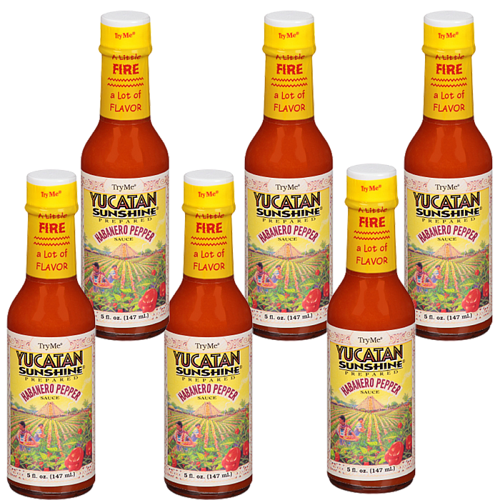 TryMe Yucatan Sunshine Habanero Sauce 5 oz Pack of 6