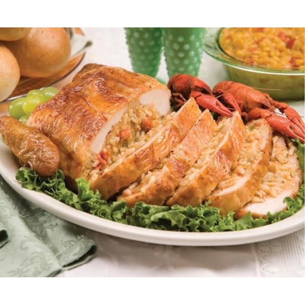 Deboned Chicken Stuffed with Dirty Rice —