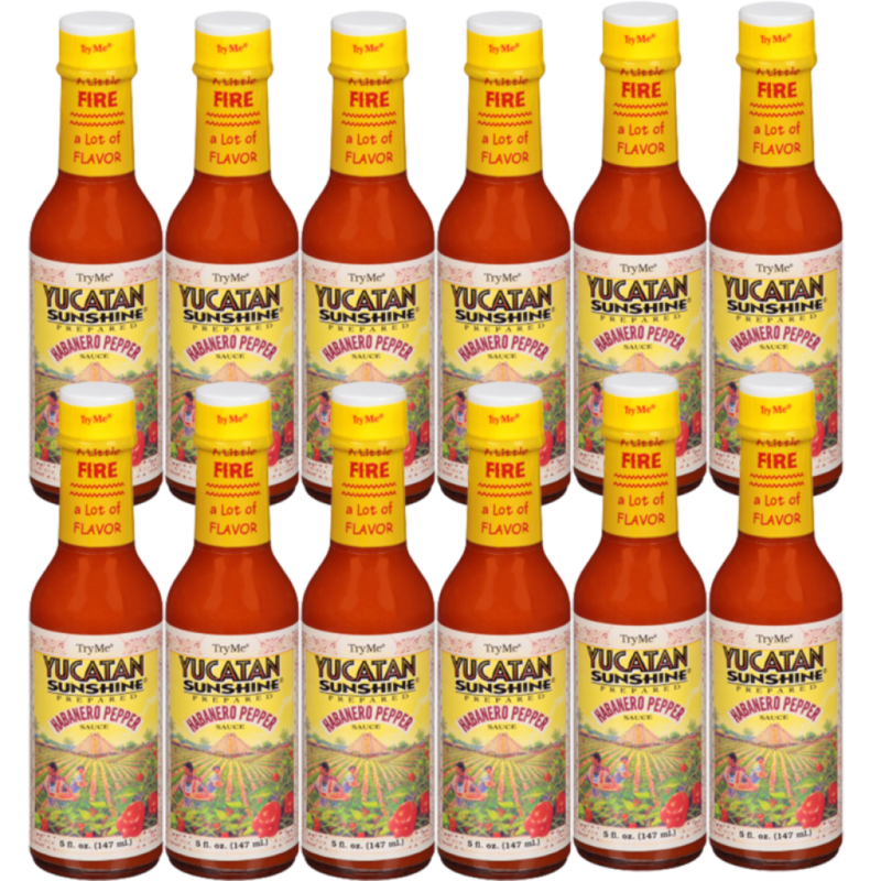 TryMe Yucatan Sunshine Habanero Sauce 5 oz Pack of 12