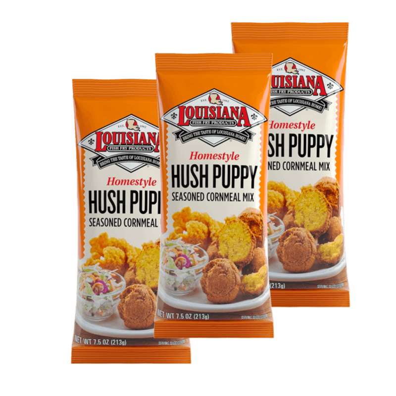 Louisiana Fish Fry Hush Puppy Seasoned Cornmeal Mix 7.5 oz - Pack of 3
